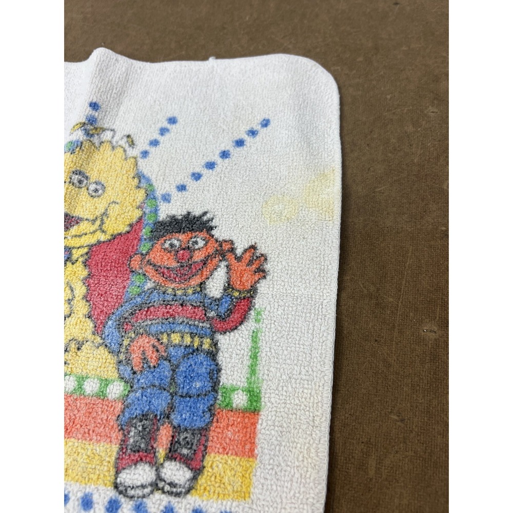 Vintage Cannon Sesame Street Big Bird Ernie Bert Bath Towel & Washcloth Set 100% - Picture 11 of 12
